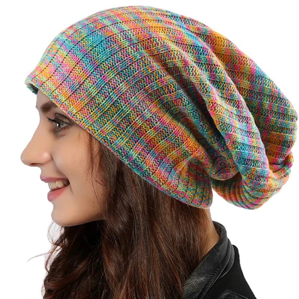FORBUSITE | 🌈 Rainbow Slouchy Loose Beanie Hat